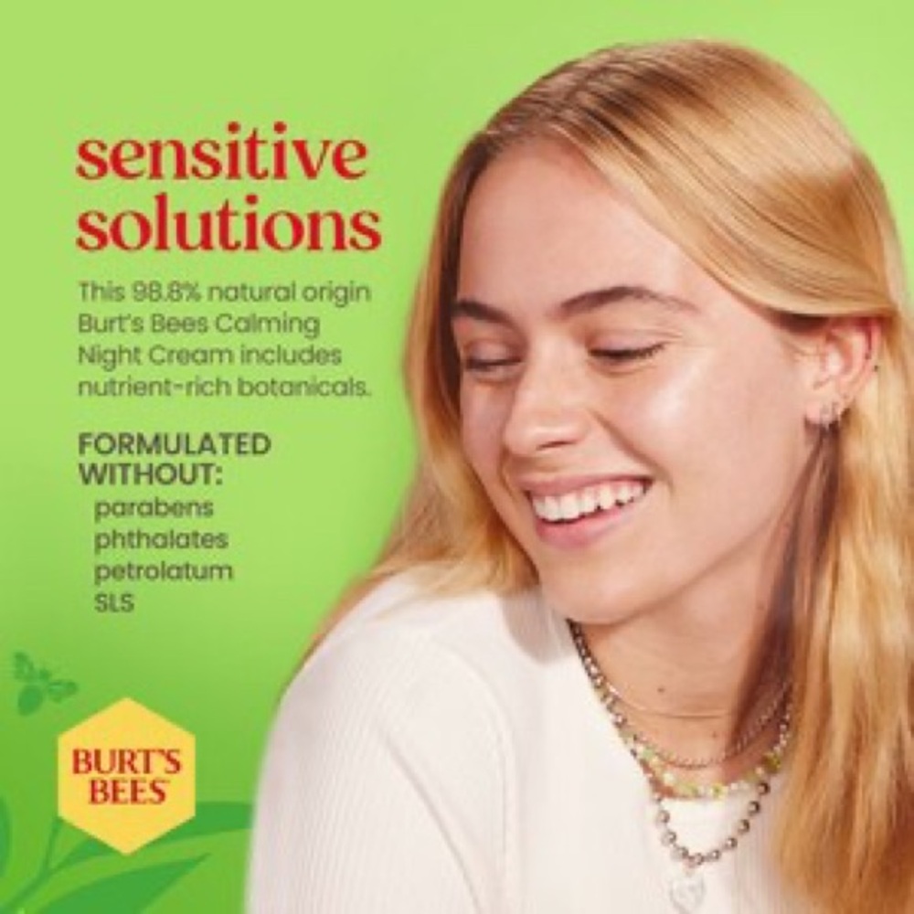 BURT’S BEES Night Cream for Sensitive Skin, NEW - Picture 6 of 9